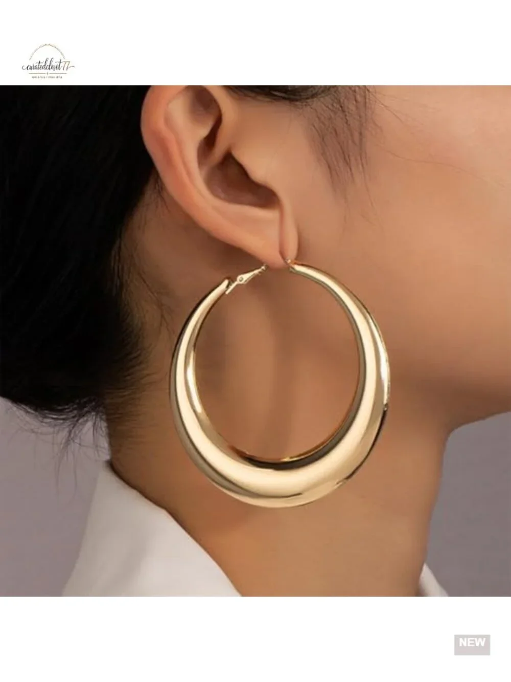 Large Gold Hoop Earrings for Women Chunky Silver Round Statement Y2K Party Prom